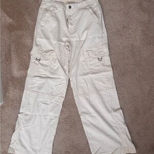 American Eagle Outfitters Cream Wide Leg Pants